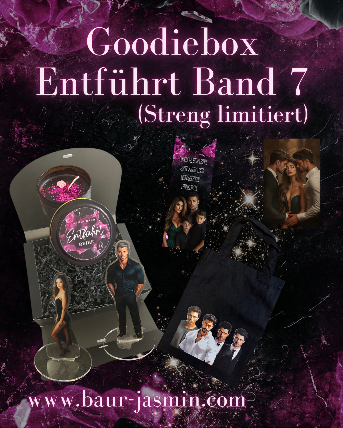 Goodiebox Entführt Band 7 (Tasche) ACHTUNG! Alle Acrylaufsteller sind mit einer Schutzfolie versehen. Bitte vor Gebrauch die Folie abziehen – so ist die Oberfläche frei von Kratzern.